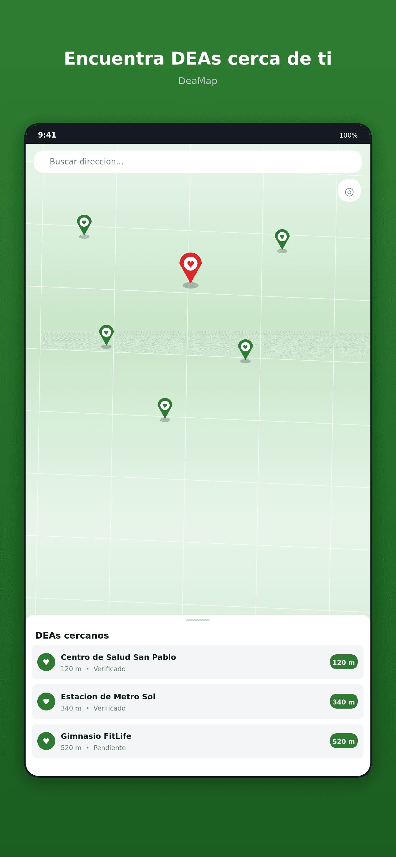 DeaMap app - Mapa de desfibriladores
